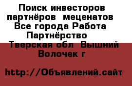 Поиск инвесторов, партнёров, меценатов - Все города Работа » Партнёрство   . Тверская обл.,Вышний Волочек г.